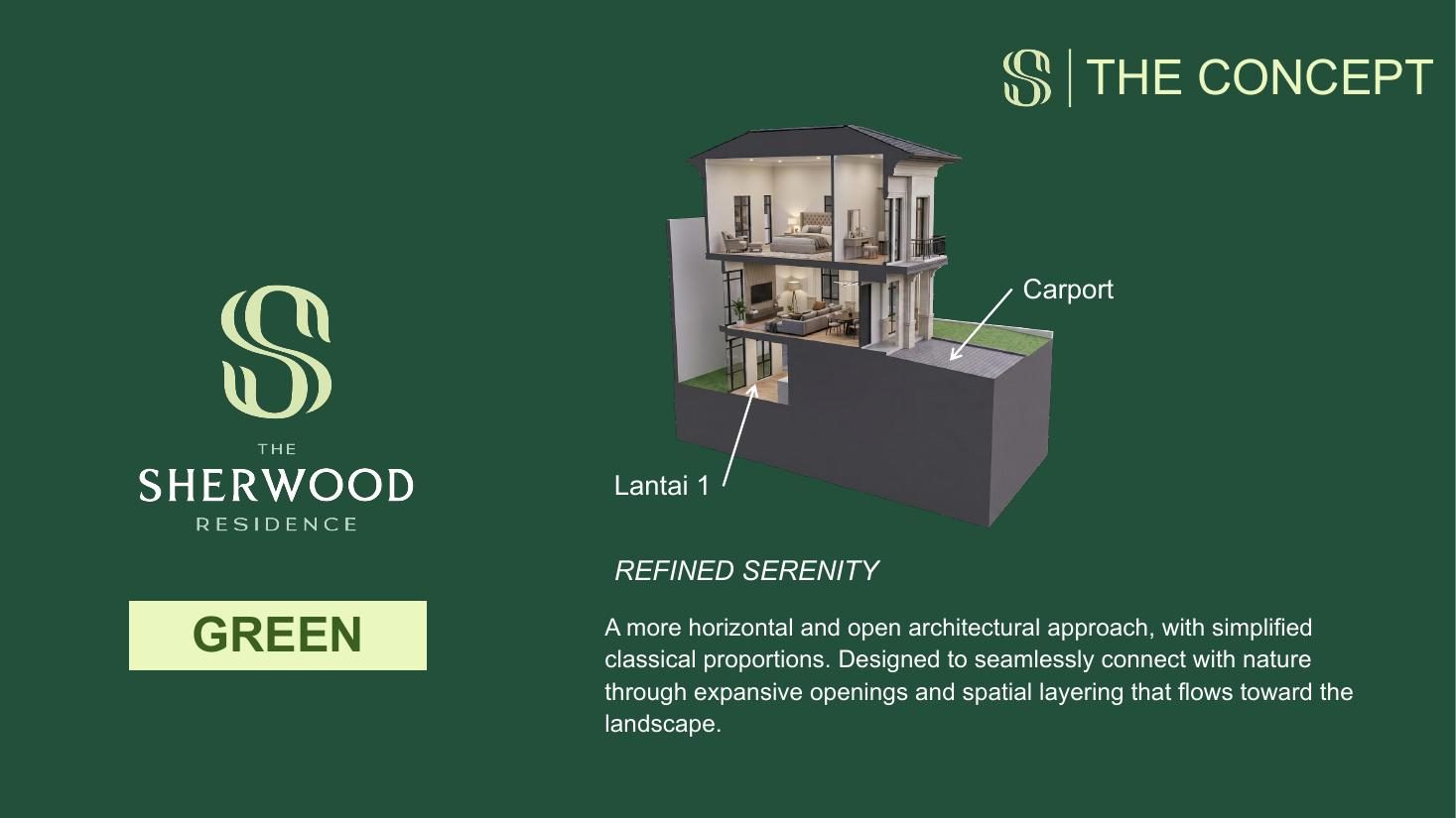Konsep tipe GREEN — Refined Serenity